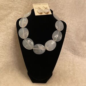Vintage Translucent Necklace and Earring Set